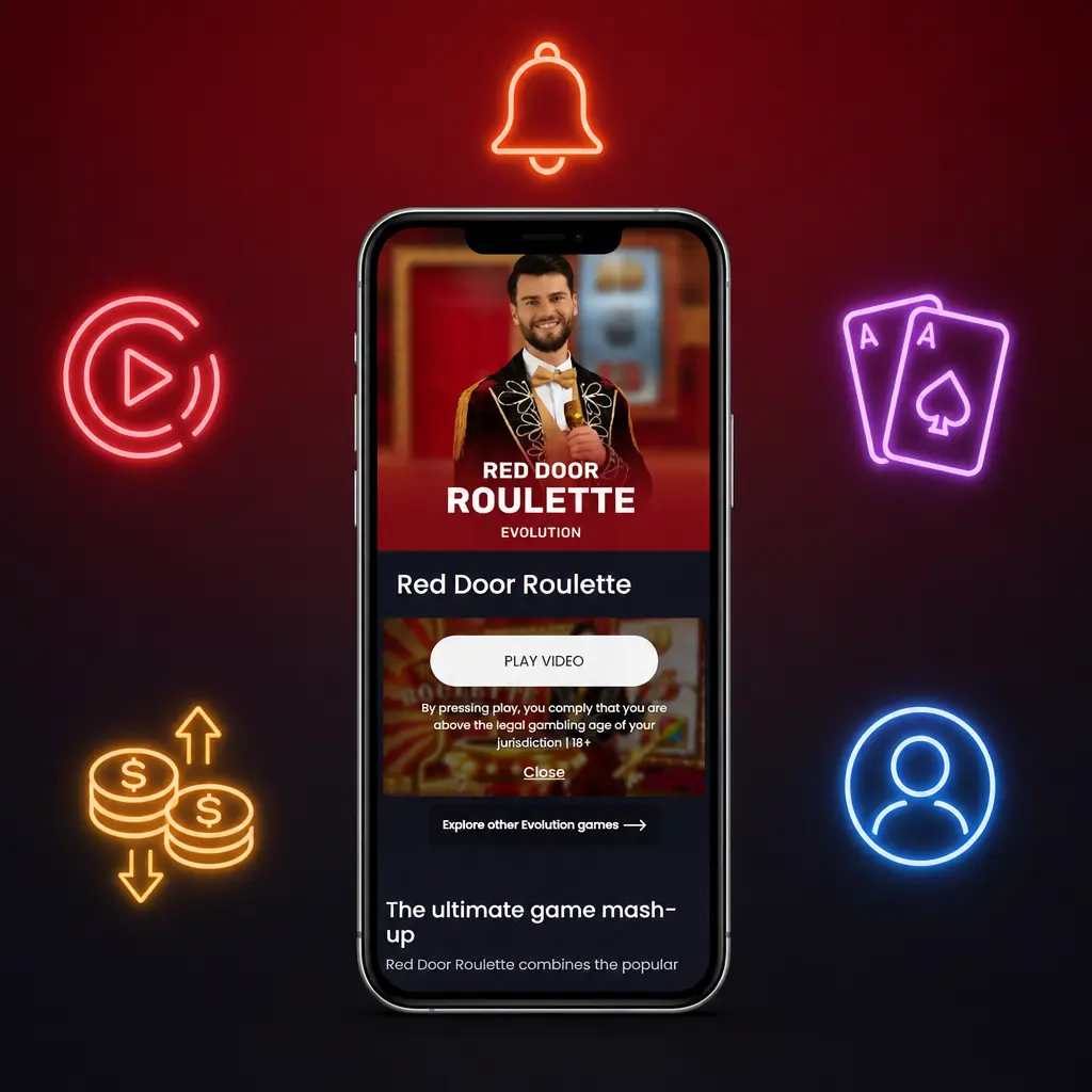 Red Door Roulette signals channel on a mobile screen