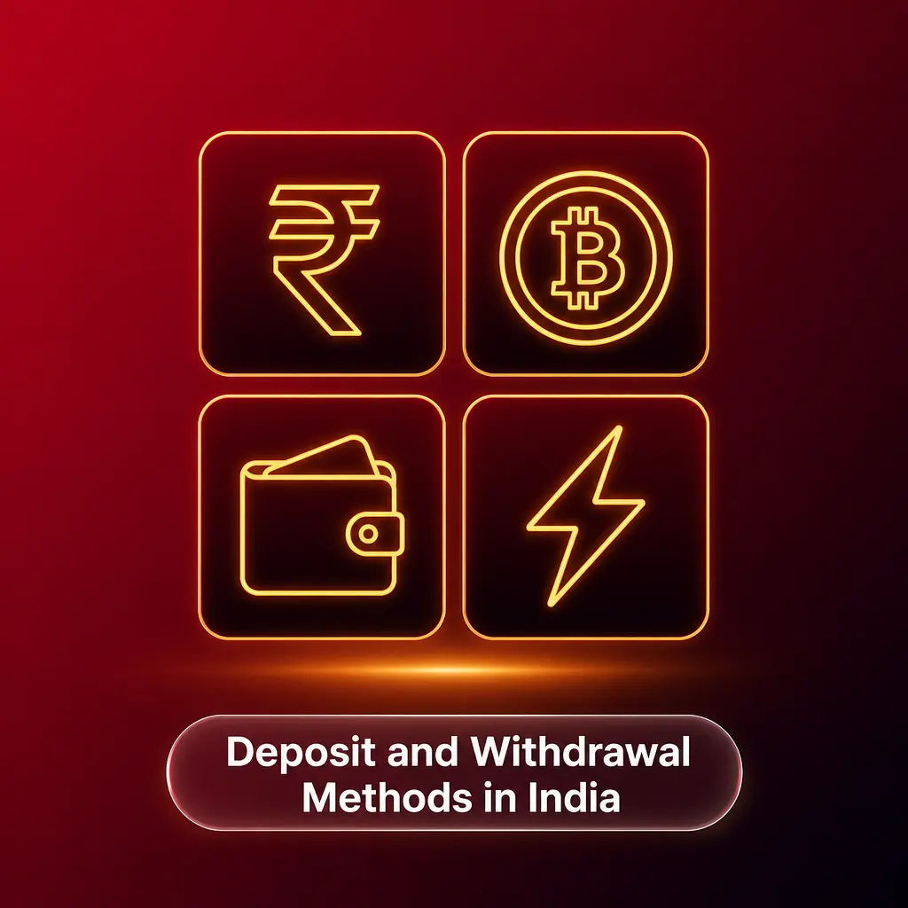 UPI and digital wallet payment icons for Indian casino deposits