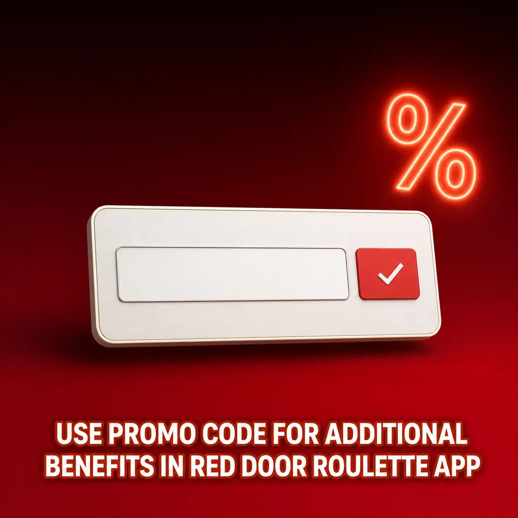 Promo code entry screen in Red Door Roulette app